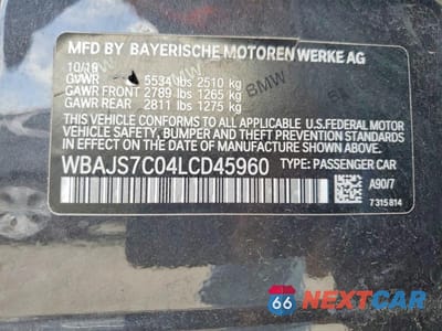 Zdjęcie 12 z 12 samochodu: 2020 BMW M550XI VIN:WBAJS7C04LCD45960 - miniatura