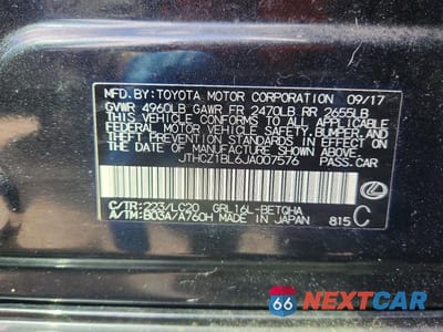 Zdjęcie 13 z 13 samochodu: 2018 LEXUS GS 350 BASE VIN:JTHCZ1BL6JA007576 - miniatura