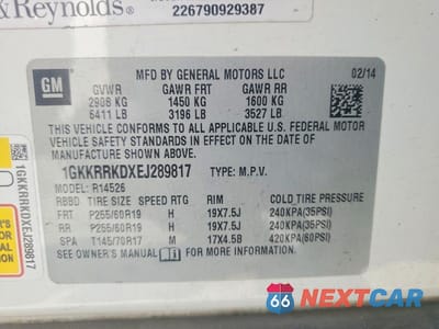 Zdjęcie 13 z 13 samochodu: 2014 GMC ACADIA SLT-1 VIN:1GKKRRKDXEJ289817 - miniatura