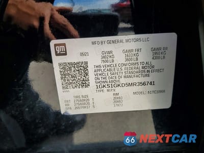 Zdjęcie 13 z 13 samochodu: 2021 GMC YUKON XL C1500 SLT VIN:1GKS1GKD5MR356741 - miniatura