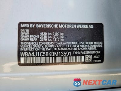 Zdjęcie 12 z 12 samochodu: 2019 BMW 430I GRAN COUPE VIN:WBA4J1C58KBM13591 - miniatura