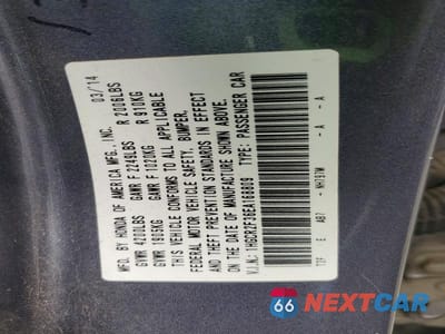 Zdjęcie 12 z 12 samochodu: 2014 HONDA ACCORD LX VIN:1HGCR2F36EA168809 - miniatura