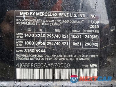 Zdjęcie 13 z 13 samochodu: 2010 MERCEDES-BENZ GL 550 4MATIC VIN:4JGBF8GE0AA570000 - miniatura