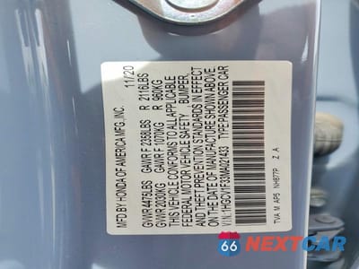 Zdjęcie 12 z 12 samochodu: 2021 HONDA ACCORD SPORT VIN:1HGCV1F33MA021433 - miniatura