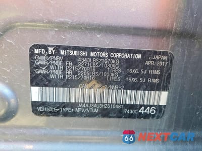 Zdjęcie 12 z 12 samochodu: 2017 MITSUBISHI RVR SE VIN:JA4AJ3AU3HZ610481 - miniatura