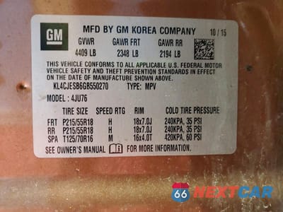 Zdjęcie 14 z 14 samochodu: 2016 BUICK ENCORE VIN:KL4CJESB6GB550270 - miniatura