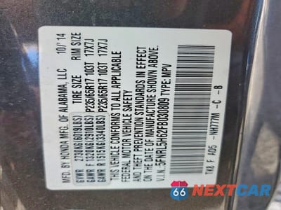 Zdjęcie 13 z 13 samochodu: 2015 HONDA ODYSSEY EXL VIN:5FNRL5H62FB030809 - miniatura