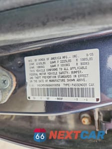 Zdjęcie 13 z 13 samochodu: 2006 HONDA ACCORD EX VIN:1HGCM56846A010059 - miniatura