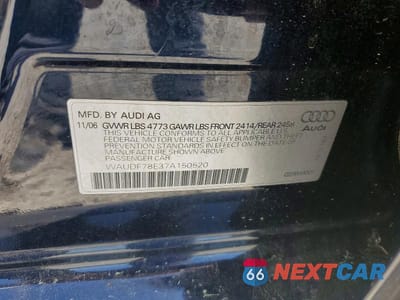 Zdjęcie 12 z 12 samochodu: 2007 AUDI A4 2.0T QUATTRO VIN:WAUDF78E37A150520 - miniatura