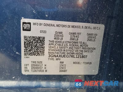 Zdjęcie 13 z 13 samochodu: 2024 CHEVROLET EQUINOX LT VIN:3GNAXUEG7RL121807 - miniatura