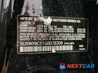 Zdjęcie 13 z 13 samochodu: 2016 BMW X3 XDRIVE28I VIN:5UXWX9C51G0D78308 - miniatura