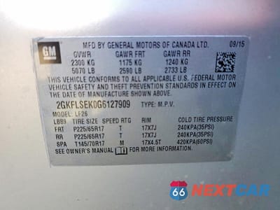 Zdjęcie 14 z 14 samochodu: 2016 GMC TERRAIN SLE VIN:2GKFLSEK0G6127909 - miniatura