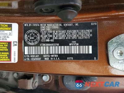 Zdjęcie 13 z 13 samochodu: 2010 TOYOTA VENZA AWD V6 VIN:4T3BK3BB8AU032789 - miniatura