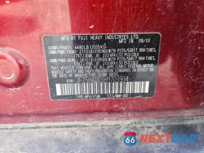 Zdjęcie 13 z 13 samochodu: 2011 SUBARU FORESTER 2.5X PREMIUM VIN:JF2SHADC3BH703934 - miniatura