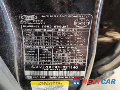 Zdjęcie 13 z 13 samochodu: 2013 LAND ROVER RANGE ROVER EVOQUE DYNAMIC PREMIUM VIN:SALVT2BG6DH821140 - miniatura