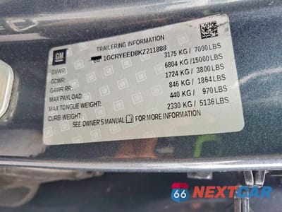 Zdjęcie 12 z 12 samochodu: 2019 CHEVROLET SILVERADO K1500 RST VIN:1GCRYEED8KZ211888 - miniatura