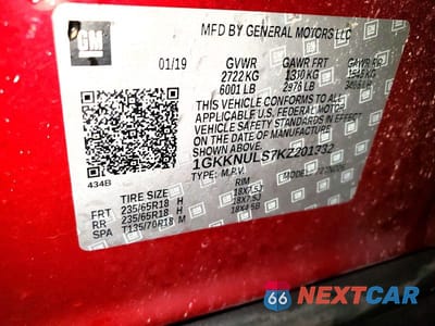 Zdjęcie 13 z 13 samochodu: 2019 GMC ACADIA SLT-1 VIN:1GKKNULS7KZ201332 - miniatura