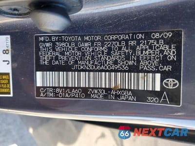 Zdjęcie 12 z 12 samochodu: 2010 TOYOTA PRIUS IV VIN:JTDKN3DU6A0049536 - miniatura
