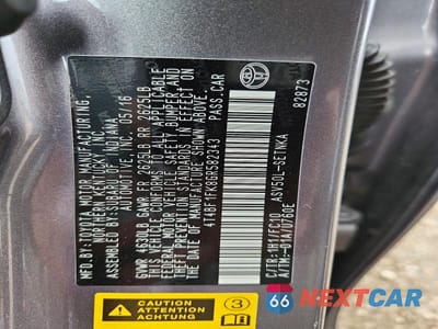 Zdjęcie 12 z 12 samochodu: 2016 TOYOTA CAMRY LE VIN:4T4BF1FK8GR582343 - miniatura