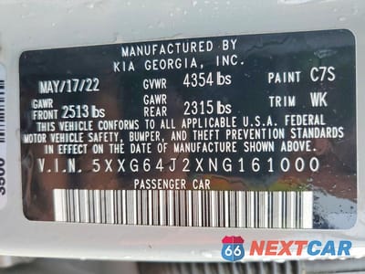 Zdjęcie 12 z 12 samochodu: 2022 KIA K5 GT LINE VIN:5XXG64J2XNG161000 - miniatura