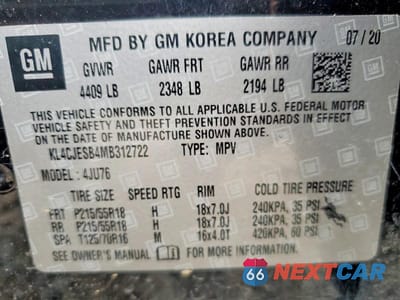 Zdjęcie 13 z 13 samochodu: 2021 BUICK ENCORE PREFERRED VIN:KL4CJESB4MB312722 - miniatura
