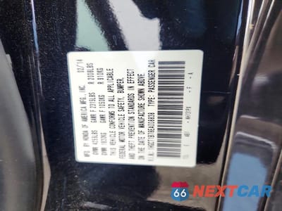 Zdjęcie 12 z 12 samochodu: 2014 HONDA ACCORD EX VIN:1HGCT1B78EA008838 - miniatura