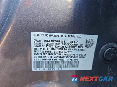 Zdjęcie 13 z 13 samochodu: 2016 HONDA PILOT TOURING VIN:5FNYF6H91GB101583 - miniatura