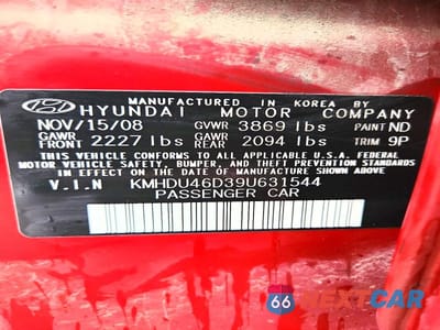 Zdjęcie 12 z 12 samochodu: 2009 HYUNDAI ELANTRA SE VIN:KMHDU46D39U631544 - miniatura