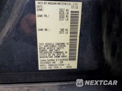 Zdjęcie 12 z 12 samochodu: 2016 NISSAN ALTIMA VIN:1N4AL3AP0GC274998 - miniatura