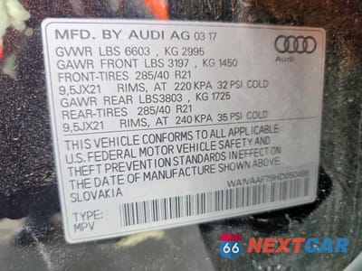 Zdjęcie 13 z 13 samochodu: 2017 AUDI Q7 PRESTIGE VIN:WA1VAAF79HD050486 - miniatura