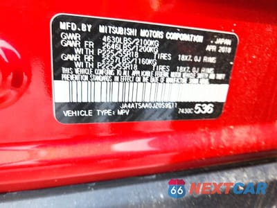 Zdjęcie 13 z 13 samochodu: 2018 MITSUBISHI ECLIPSE CROSS SE VIN:JA4AT5AA0JZ059511 - miniatura