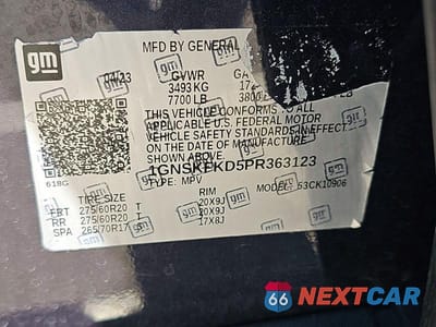 Zdjęcie 10 z 14 samochodu: 2023 CHEVROLET SUBURBAN K1500 PREMIER VIN:1GNSKFKD5PR363123 - miniatura