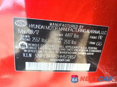 Zdjęcie 12 z 12 samochodu: 2017 HYUNDAI SONATA SE VIN:5NPE24AF2HH572857 - miniatura
