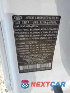 Zdjęcie 13 z 13 samochodu: 2012 LAND ROVER RANGE ROVER SPORT HSE VIN:SALSF2D42CA752693 - miniatura