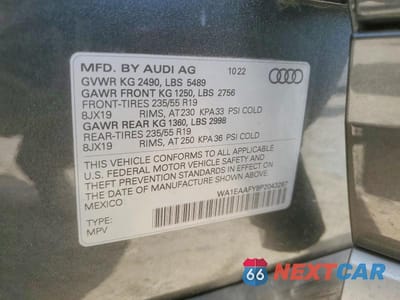 Zdjęcie 13 z 13 samochodu: 2023 AUDI Q5 PREMIUM PLUS 45 VIN:WA1EAAFY8P2043287 - miniatura