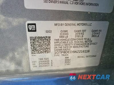 Zdjęcie 12 z 12 samochodu: 2022 GMC SIERRA LIMITED C1500 SLT VIN:1GTP8DED5NZ216116 - miniatura
