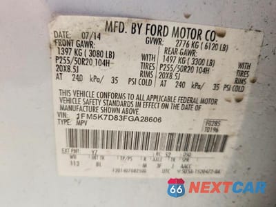 Zdjęcie 14 z 14 samochodu: 2015 FORD EXPLORER XLT VIN:1FM5K7D83FGA28606 - miniatura