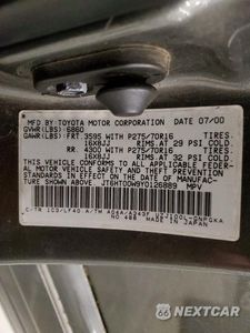 Zdjęcie 13 z 13 samochodu: 2000 LEXUS LX 470 BASE VIN:JT6HT00W9Y0126889 - miniatura