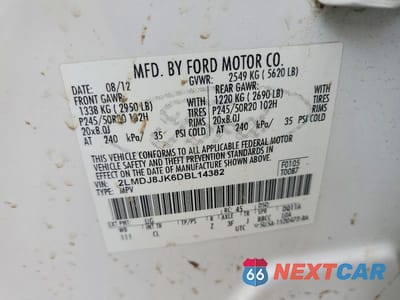 Zdjęcie 13 z 13 samochodu: 2013 LINCOLN MKX VIN:2LMDJ8JK6DBL14382 - miniatura