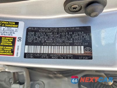 Zdjęcie 12 z 12 samochodu: 2022 TOYOTA CAMRY LE VIN:4T1C31AK5NU040760 - miniatura