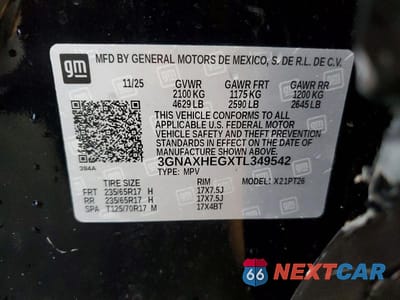 Zdjęcie 13 z 13 samochodu: 2026 CHEVROLET EQUINOX LT VIN:3GNAXHEGXTL349542 - miniatura
