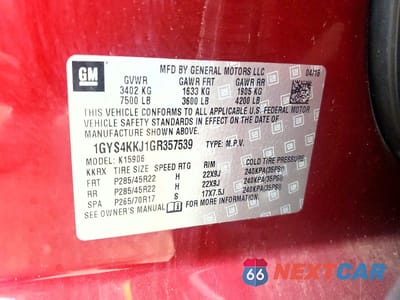 Zdjęcie 14 z 14 samochodu: 2016 CADILLAC ESCALADE ESV PLATINUM VIN:1GYS4KKJ1GR357539 - miniatura