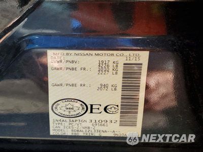 Zdjęcie 13 z 13 samochodu: 2016 NISSAN ALTIMA 2.5 VIN:1N4AL3AP3GN310932 - miniatura