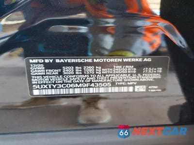 Zdjęcie 13 z 13 samochodu: 2021 BMW X3 SDRIVE30I VIN:5UXTY3C06M9F43505 - miniatura