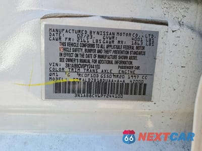 Zdjęcie 12 z 12 samochodu: 2023 NISSAN SENTRA SV VIN:3N1AB8CV6PY244100 - miniatura