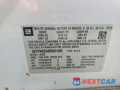 Zdjęcie 13 z 13 samochodu: 2013 CADILLAC SRX LUXURY COLLECTION VIN:3GYFNCE34DS561360 - miniatura