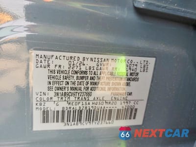 Zdjęcie 12 z 12 samochodu: 2026 NISSAN SENTRA SV VIN:3N1AB9CV9TY237660 - miniatura