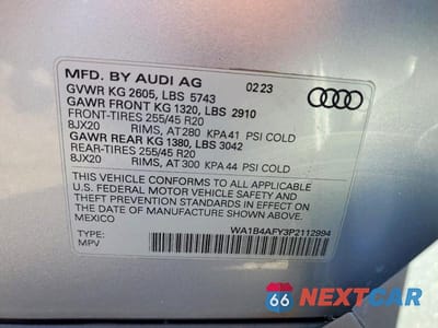 Zdjęcie 13 z 13 samochodu: 2023 AUDI SQ5 PREMIUM PLUS VIN:WA1B4AFY3P2112994 - miniatura