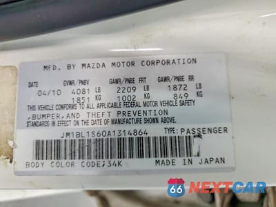 Zdjęcie 13 z 13 samochodu: 2010 MAZDA 3 S VIN:JM1BL1S60A1314864 - miniatura
