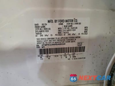 Zdjęcie 12 z 12 samochodu: 2024 FORD EDGE SEL VIN:2FMPK4J96RBA89349 - miniatura